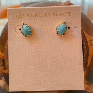 Kendra Scott Gold & Turquoise Tessa Stud Earrings